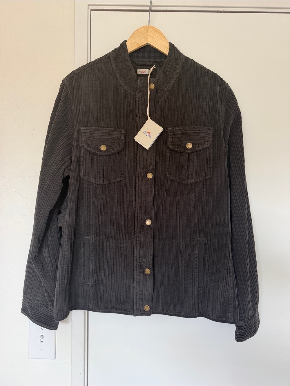 New Faherty Corduroy Button/zip Front Jacket XL ladies